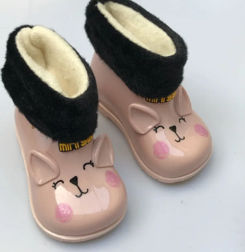 Мини Мелисса 2018 мини детская зимняя желе милый кот непромокаемые сапоги