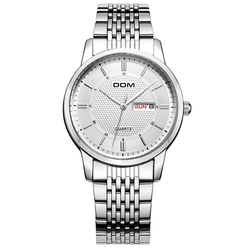 DOM Модные кварцевые часы для мужчин люксовый бренд водонепроницаемый кожаный ремешок мужские наручные часы Relogio Masculino мужские часы - Цвет: M-11D-7M