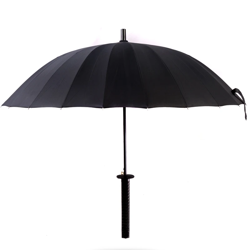 Hot Large Windproof Japanese Samurai Sword Kantana Umbrella Black Ninja-like Straight Long-handle Umbrellas | Дом и сад