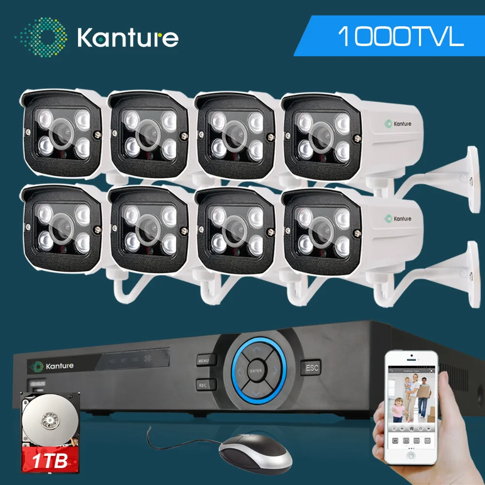 Kanture 8ch видеонаблюдения Системы 8 канальный AHD L 960 H HDMI 1080 P DVR 1000tvl открытый Камера
