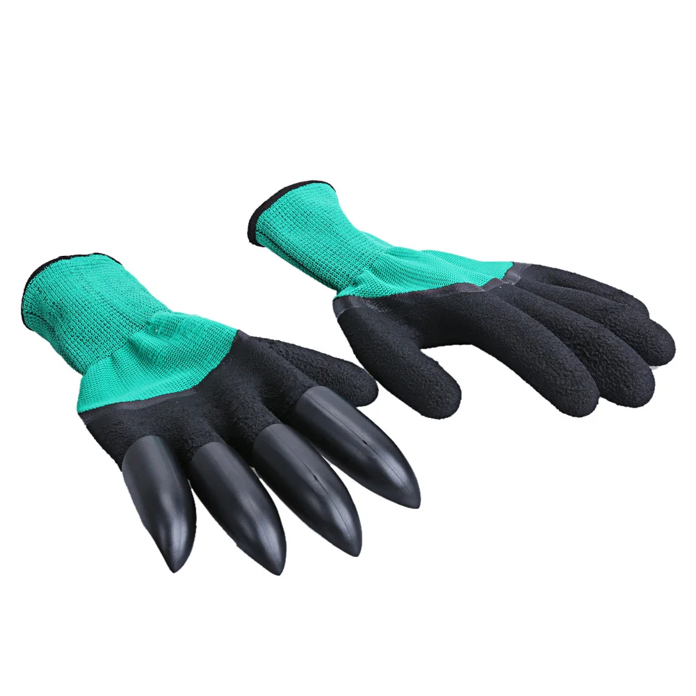 1 Pair Rubber Polyester Builders Gardening Work Latex Gloves Plastic