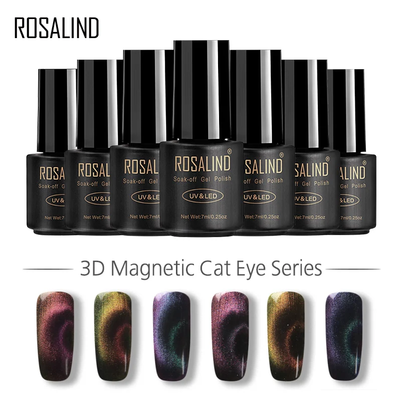 

ROSALIND Gel 1S Gel Nail Polish Magic Cat Eye UV Varnish Soak Off 3D Magnet Manicure Long-lasting manicure Nails Gel Varnish