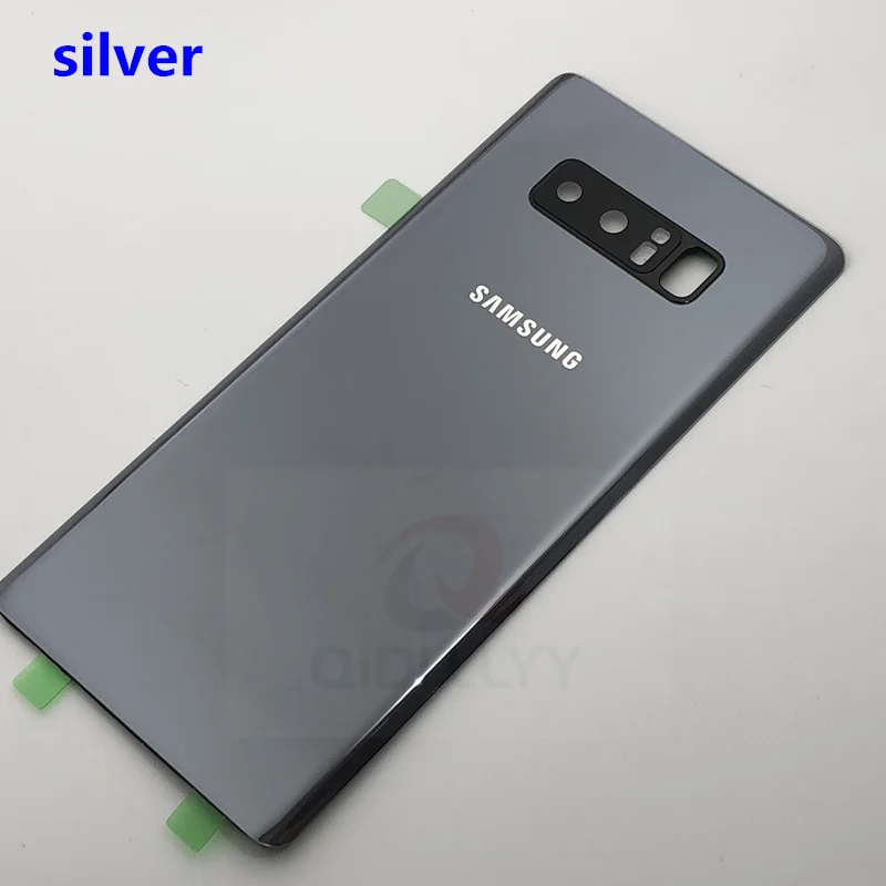 Для SAMSUNG Galaxy Note 8 N950 N950F стеклянная крышка для батареи задняя дверь корпус для SAMSUNG Note 8 оригинальная Задняя стеклянная крышка - Цвет: silver