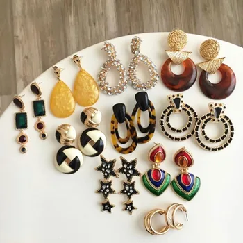 

Best lady ZA Square Statement Earrings For Women Fashion Boho Drop Dangle Earrings Wedding Party Gift Vintage Jewelry Wholesale