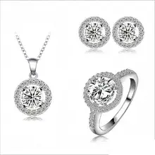 Модные украшения Для женщин S Интимные аксессуары серебро имитация CZ Сердце Обручальное кольцо Цепочки и ожерелья серьги для Для женщин