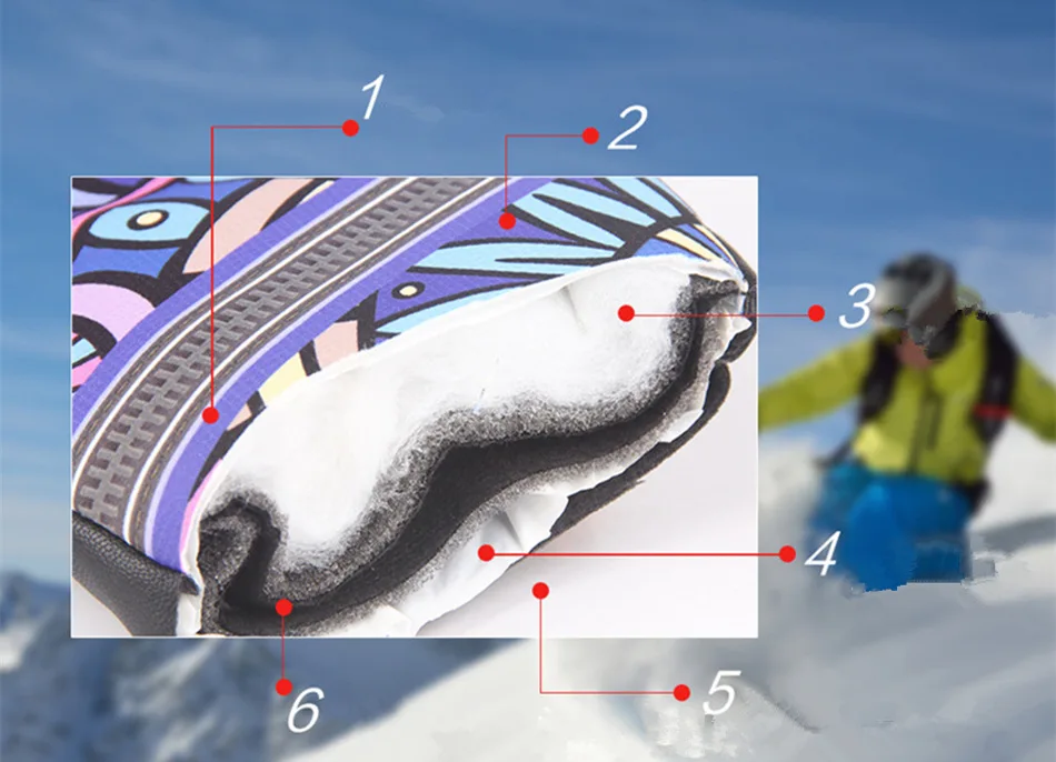 Фирменная новинка зимние сноуборд Прихватки для мангала для Для женщин лыжный Прихватки для мангала ветрозащитный Водонепроницаемый Нескользящие катание Перчатки катания на лыжах хлопок теплые варежки