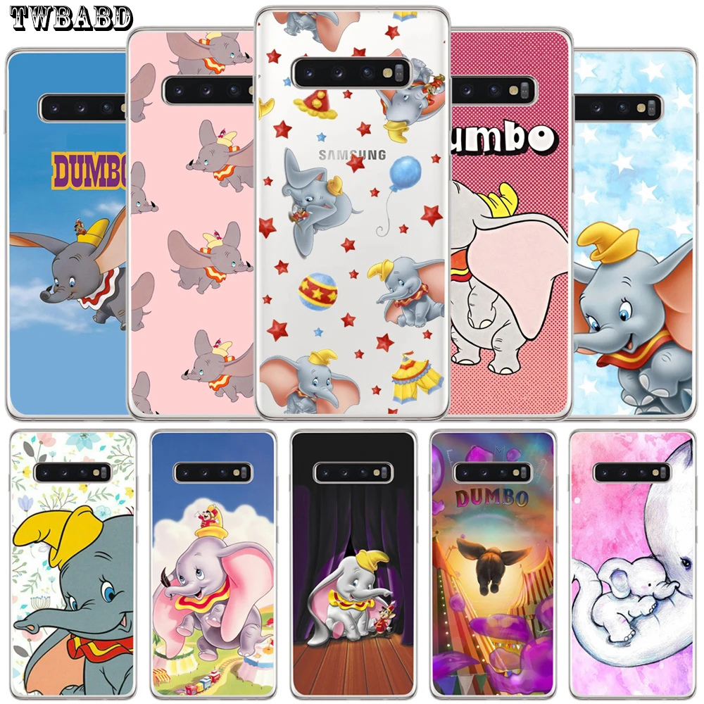 

Cute Dumbo Soft transparent Capa Coque For Samsung S9 S8 S10 Plus S7 S6 Edge S10 Lite Note 8 9 Cover Etui