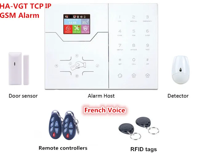 Английский французский текст меню Голосовая сигнализация RJ45 TCP IP сигнализация 4G GSM умная домашняя система охранной сигнализации с функцией преобразования зоны