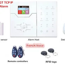 Английский французский текст меню Голосовая сигнализация RJ45 TCP IP сигнализация 4G GSM умная домашняя система охранной сигнализации с функцией преобразования зоны