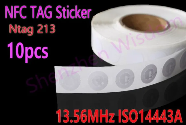 10 шт. NTAG213 NFC метки 13,56 мГц ISO 14443A все NFC телефона доступны Ntag 213 NFC тег Стикеры самоклеющиеся этикетки