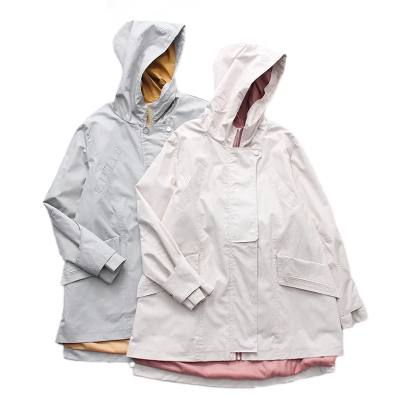 

Spring Hooded Jacket Women Casual Basic Coat Loosen Plus Size Long Jacket For Women's Coat Oversize Windbreaker Female Outerwear