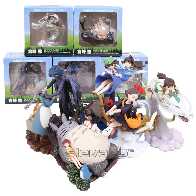 

Spirited Away The Castle in the Sky Kiki's Delivery Service Totoro Howl's Moving Castle PVC Figures Collectible Toys 5pcs/lot