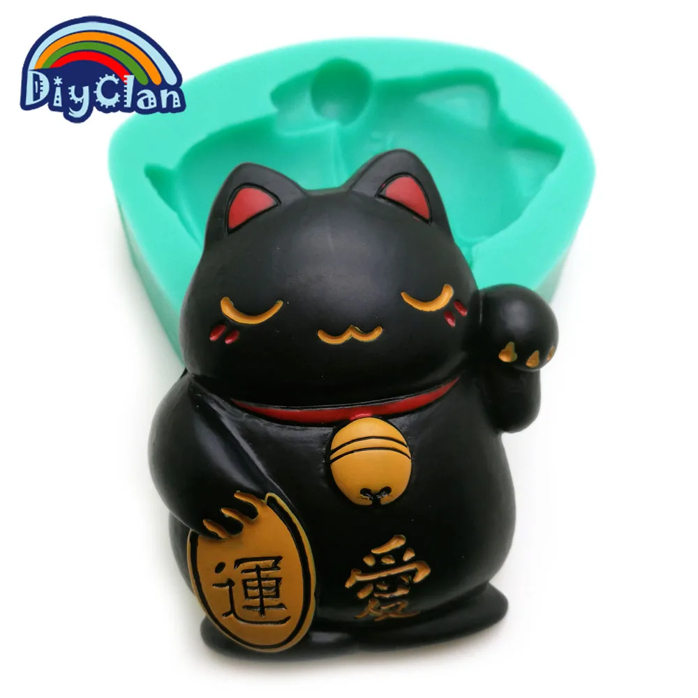 Lucky Fortune Cat Силиконовые формы для украшения торта любовь Кошка форма для шоколадного фондана животное Полимерная глина инструменты