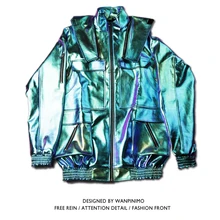 Женский костюм певицы новая атмосфера высокого класса ночной клуб DS Женский DJ светильник "Symphony" Синий Свободный жакет пальто для сцены! Размеры S, M, l