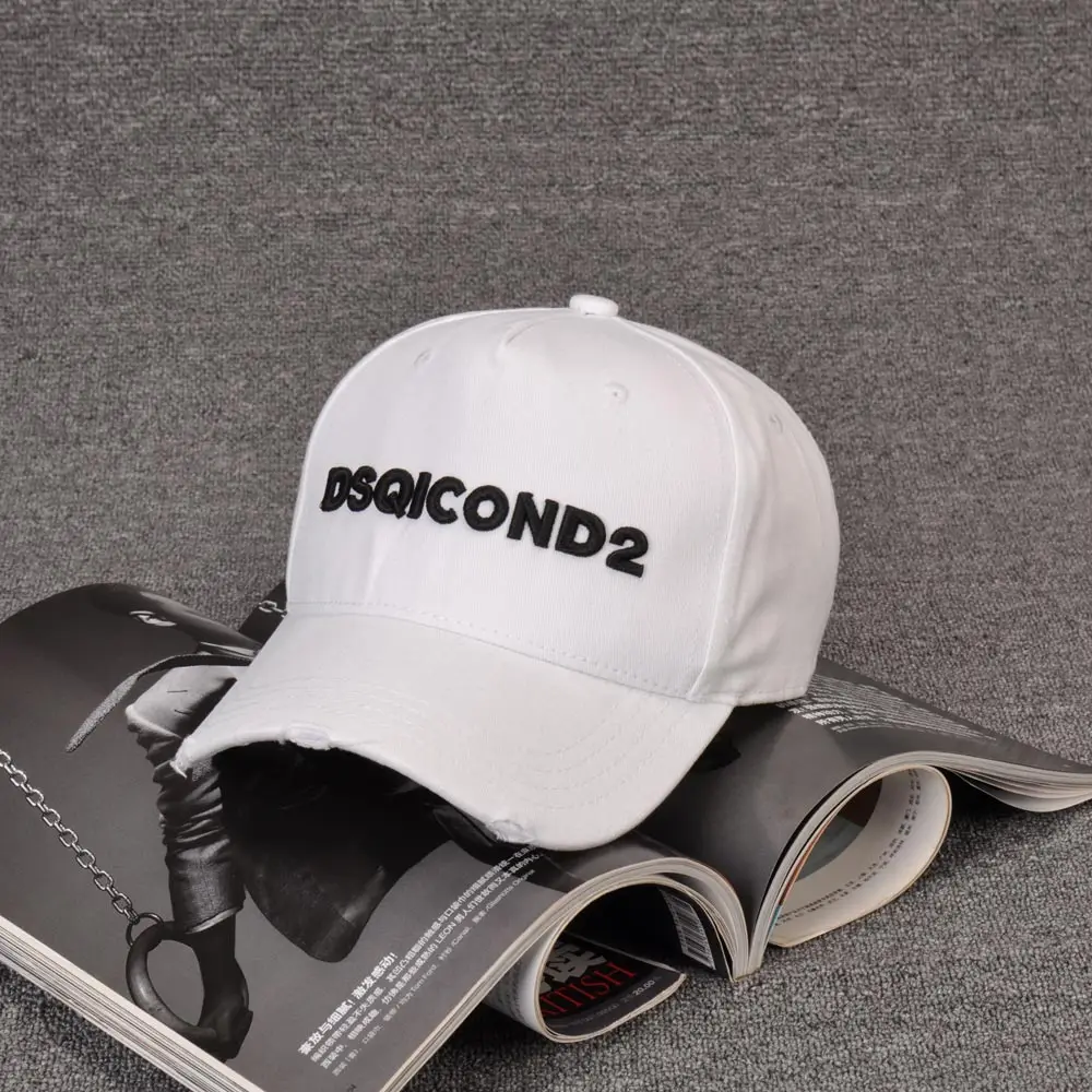 Alta calidad DSQICOND2 algodón Casquette Gorra de béisbol hombres mujeres negro blanco sombreros Gorra Beisbol