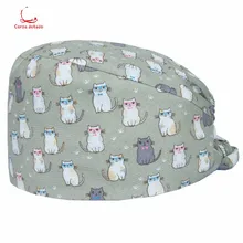 Колпачок для операционной доктора и медсестры Косметический Пластиковый больничный Чистый хлопок с принтом длинные и короткие волосы подходит для шапочка-тыква