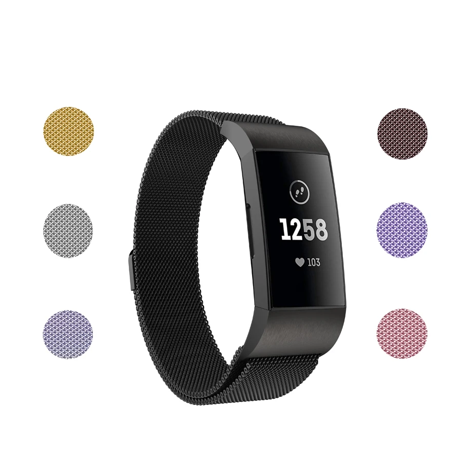 Milanese Loop Bands for Fitbit Charge 3 Fitness Activity Tracker