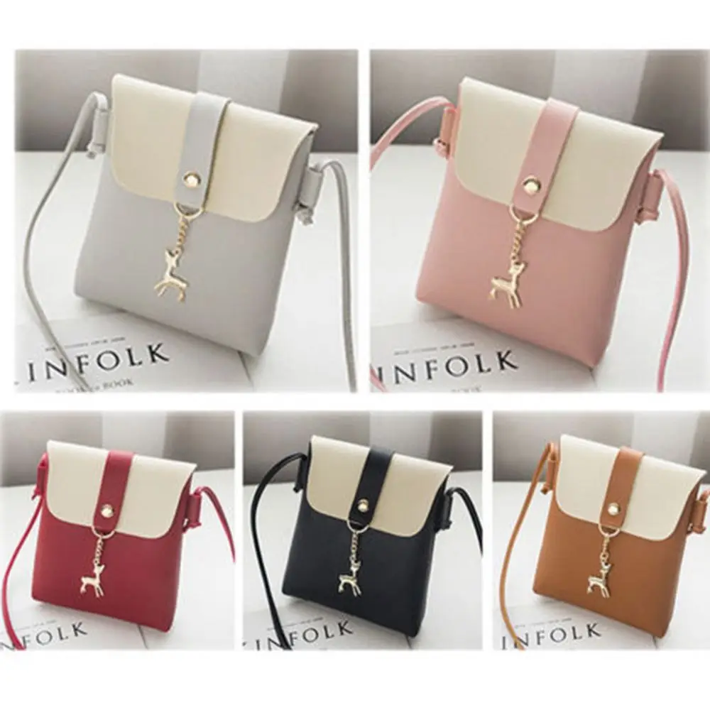 

Women Leather Handbag Solid Shoulder Lady Cross Body Tote Messenger Satchel Phone Coin Bag Small korean Style Purse