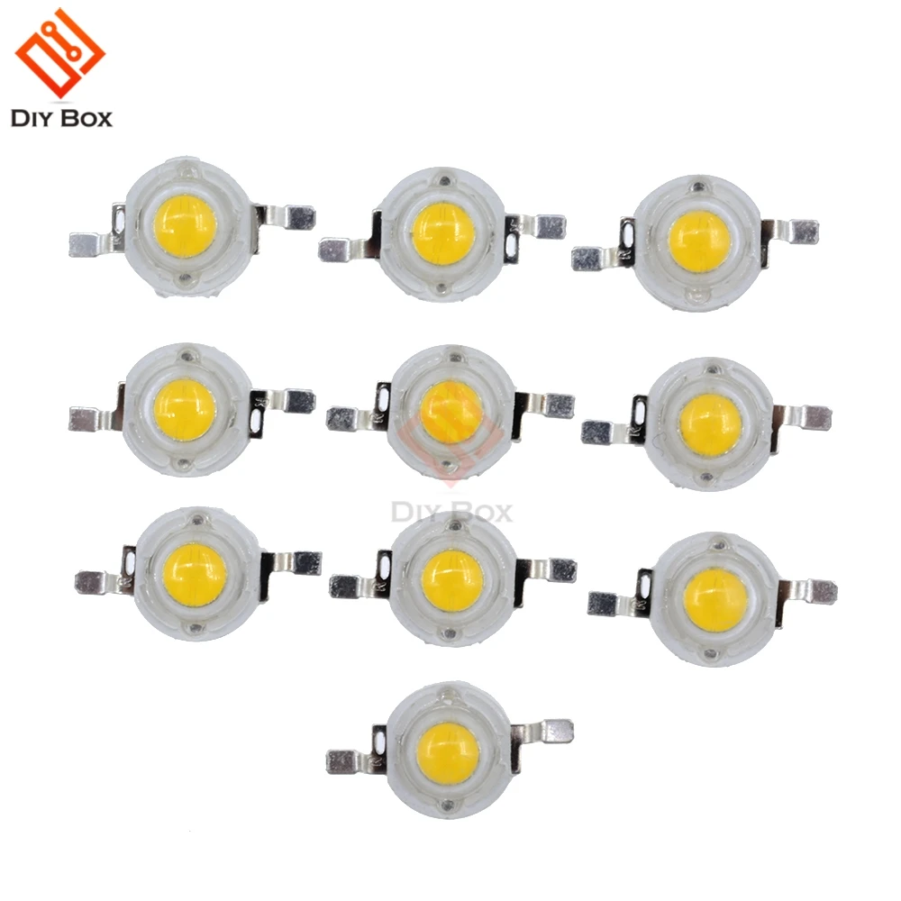 

10PCS 1W Pure White SMD LED Beads NEW 100-110LM