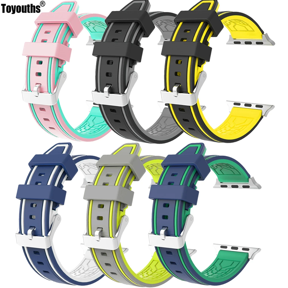 

For Apple Watch Band Soft Silicone Sport Replacement Strap for both Series 1 and Series 2 Models Double Tour Design 38mm 42mm