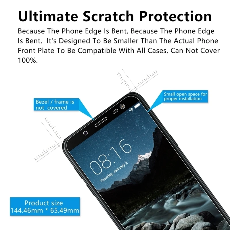 9H Защитная пленка для экрана из закаленного стекла Samsung Galaxy J6 2018 J600F J600G J8 SM J800F