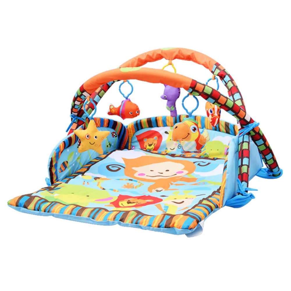 

Cartoon Soft Baby Mat Game Play Playing Carpet Infant Kids Fitness Frame Gym Mat Rattle Crawling Crawling Playmat Floor Paradise