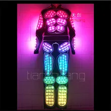 TC-62 Ballroom dancing luminous clothes Full color LED colorful light robot costumes led Bar dj mens wear Programmable suit led
