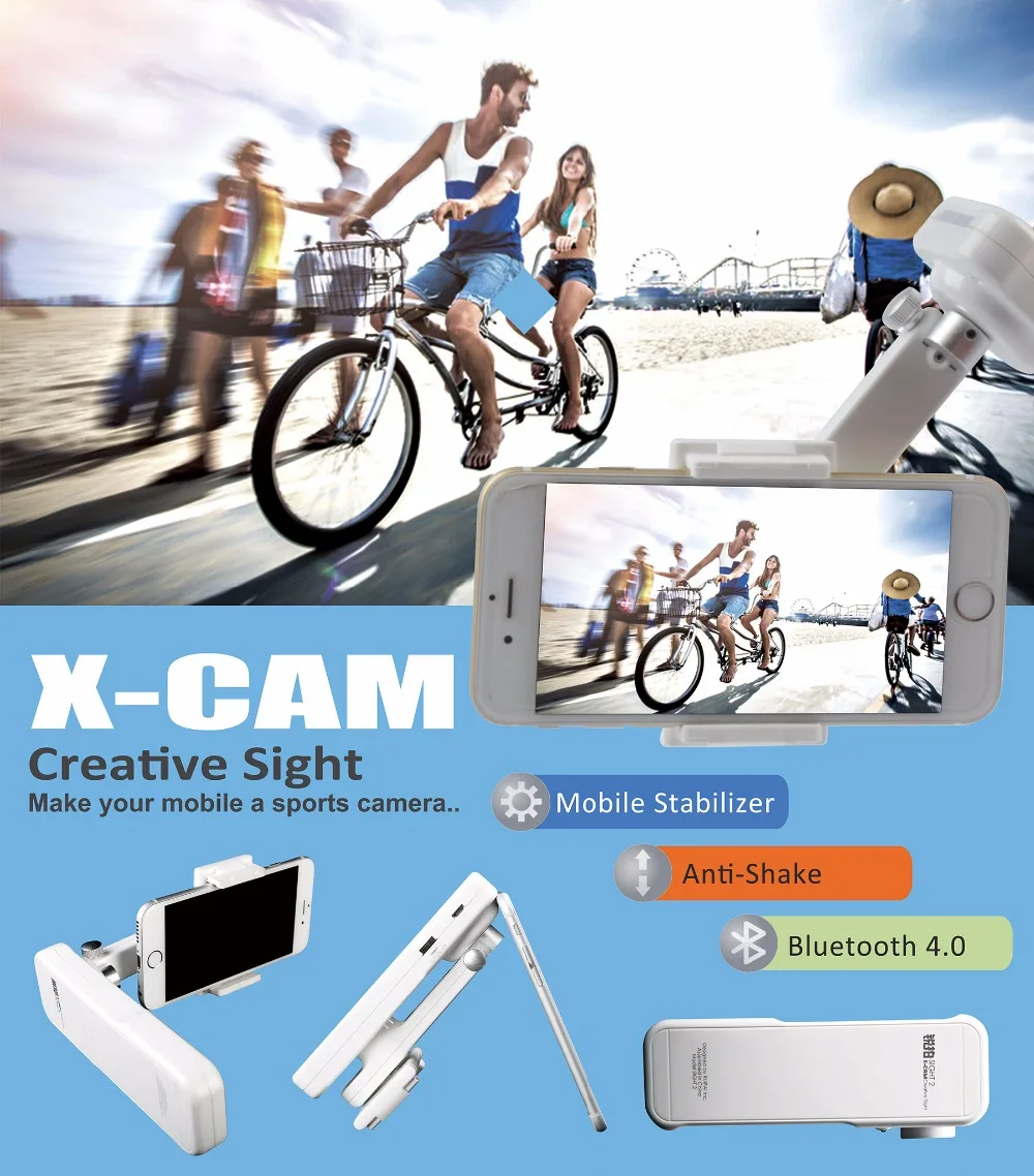 X-CAM 2 оси Ручной Стабилизатор стабилизатор на шарнирном gopro телефона замке для смартфона для iPhone стабилизатор смартфон