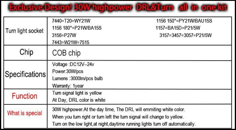 ShinMan 30 Вт 1156 bau15s 7507 py21w led DRL Дневной ходовой светильник Дневной светильник& указатель поворота светильник поворота для Chevrolet Orlando 12-15