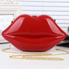 Heißer verkauf 2015 roten lippen handtasche frauen kleine geldbörse handtaschen acryl kupplung party hochzeit tasche umhängetasche