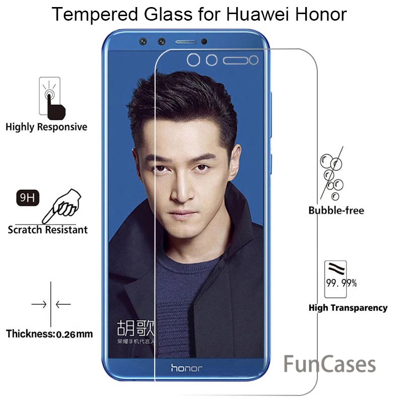 

Transparent Screen Glass for Huawei Honor 7 V8 8 Pro 7S Tempered Glass for Honor 10 Lite V9 Play View 10 Glass on Honor 9 Lite