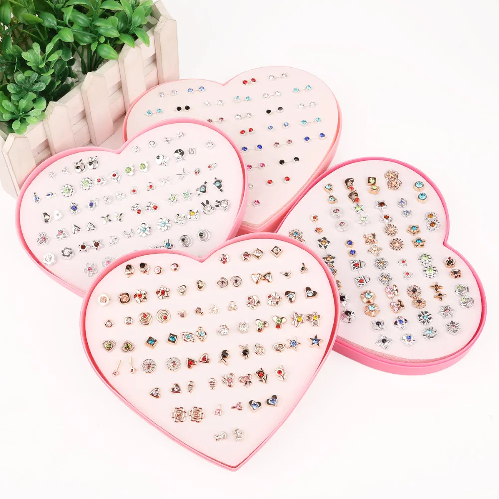 26Design 36Pairs/set Mix Mini Handmade Flower Clay Earring Stud Sets Fruit Earring Set For Child With Heart Box Earrings Jewelry - Image 6