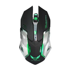 2 4G Rechargeable Wireless Mouse Optical Mouse 6 Buttons 2400DPI Computer Mouse 7 Colors LED Game