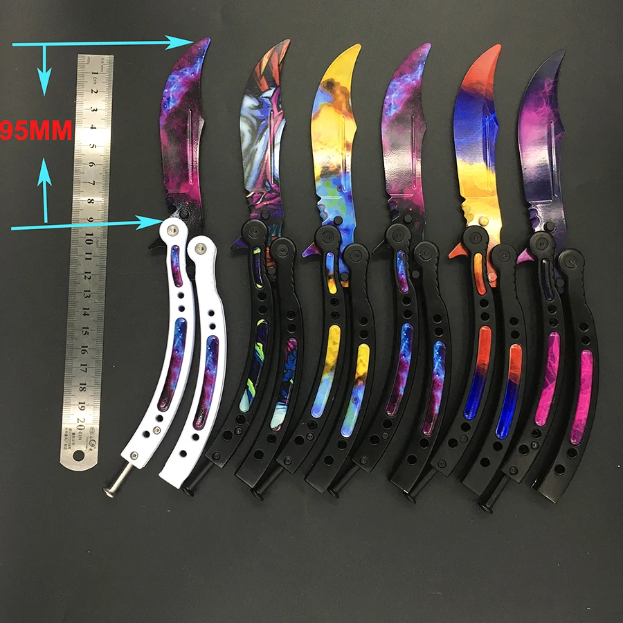 CS GO бабочка в ножи Karambit складной Ножи тренировочный нож Лезвие подарок balisong практика не заточены металла