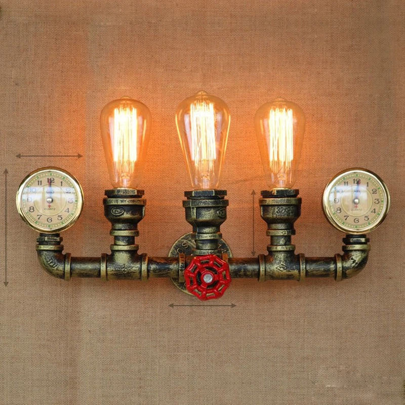 Creative Water Pipe Vintage Wall Lamp Light LED Edison Retro Loft Style Industrial Wall Sconce Fixtures Arandela Lampara Pared