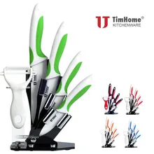 Kitchen Paring knives 3″4″5″6″ inch Quality Knife Ceramic Knife Sets with Stand Timhome Brand chef knives kitchen tools