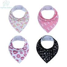 4 шт./лот упаковка хлопка Organi Детские Бандана слюни нагрудники, набивной рисунок, супер мягкий шик слюни и прорезывания зубов детские нагрудники