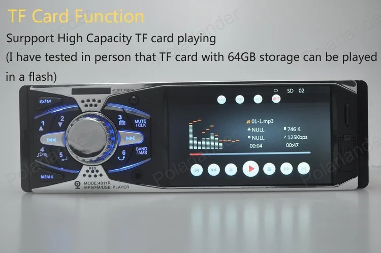 Bluetooth 4,1 ''дюймовый TFT HD экран Автомобильный Радио плеер USB SD aux in FM пульт дистанционного управления 1 din автомобильный аудио стерео MP4 mp5