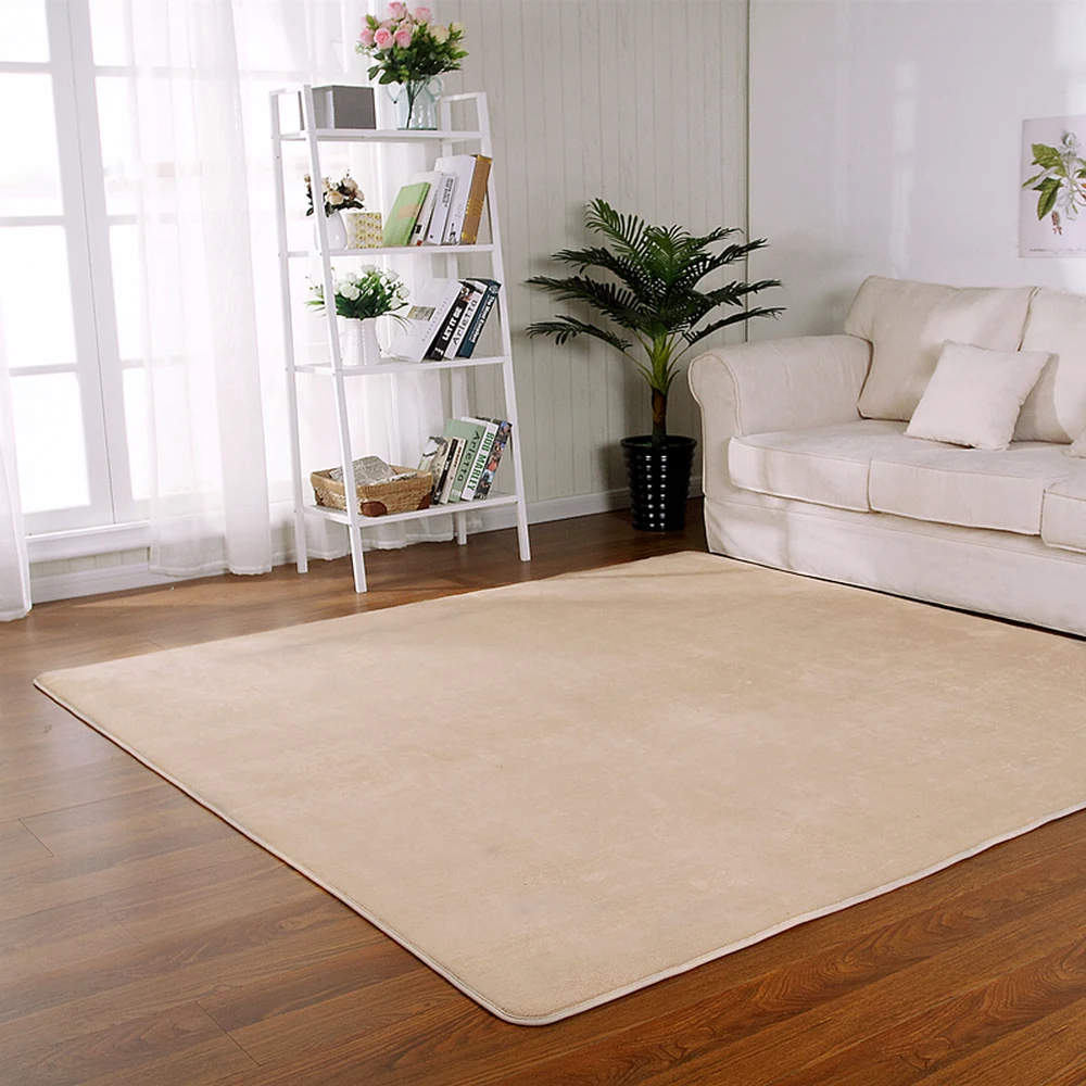 Высокое качество Однотонная одежда Коралловое бархатное покрывало прикроватной тумбочке Одеяло Pad татами полный разворот ковры открытый молитва кафе домашний Коврик для пола