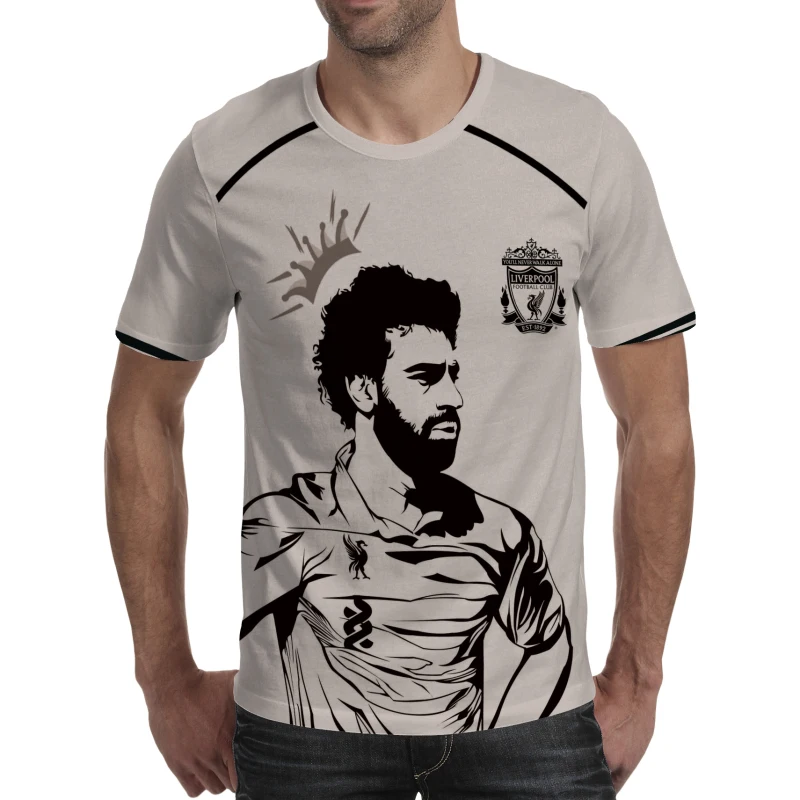 

2019 Ajax Men's Short Sleeve T-shirt Liverpool Steven Gerard Red Army Jurgen Klopp Super League Anfield 3d Print Tshirt