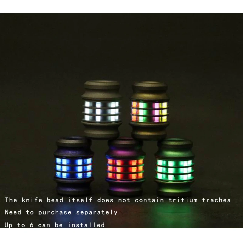 

1PC Titanium Alloy DIY Knife Beads Pendant Can Be Installed Tritium 6 Gas Tube Self-luminous 15 Years EDC Outdoor Pocket Tool