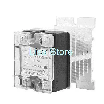 SSR-70DA DC-AC 3-32VDC 24-480VAC 70A SSR твердотельные реле w Алюминий теплоотвод | Обустройство