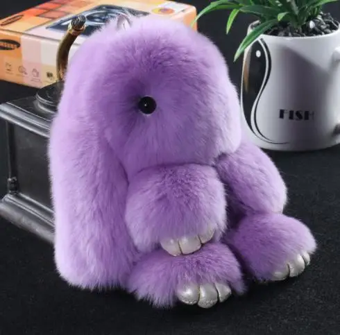 Брелок из кроличьего меха модный брелок с помпоном игрушечный имитацией кролика