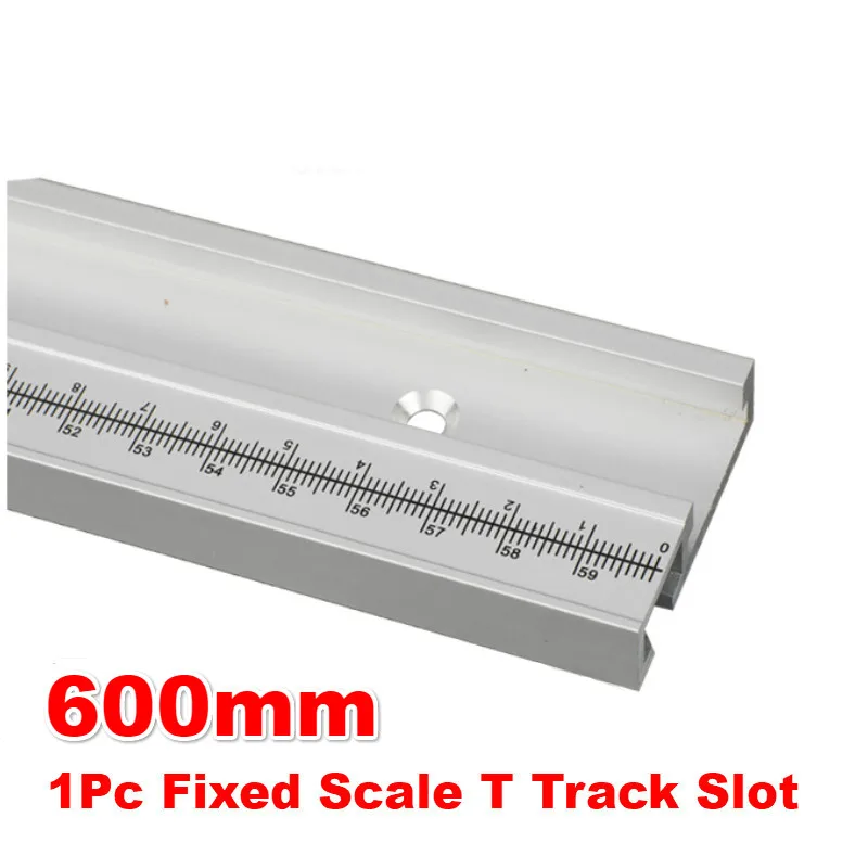 400-800mm Model 45mm Chute Aluminium Alloy T Tracks Slot NEW WoodWorking Standard Miter Track Stop Woodworking Tools - Color: 1Pc 600mm T track