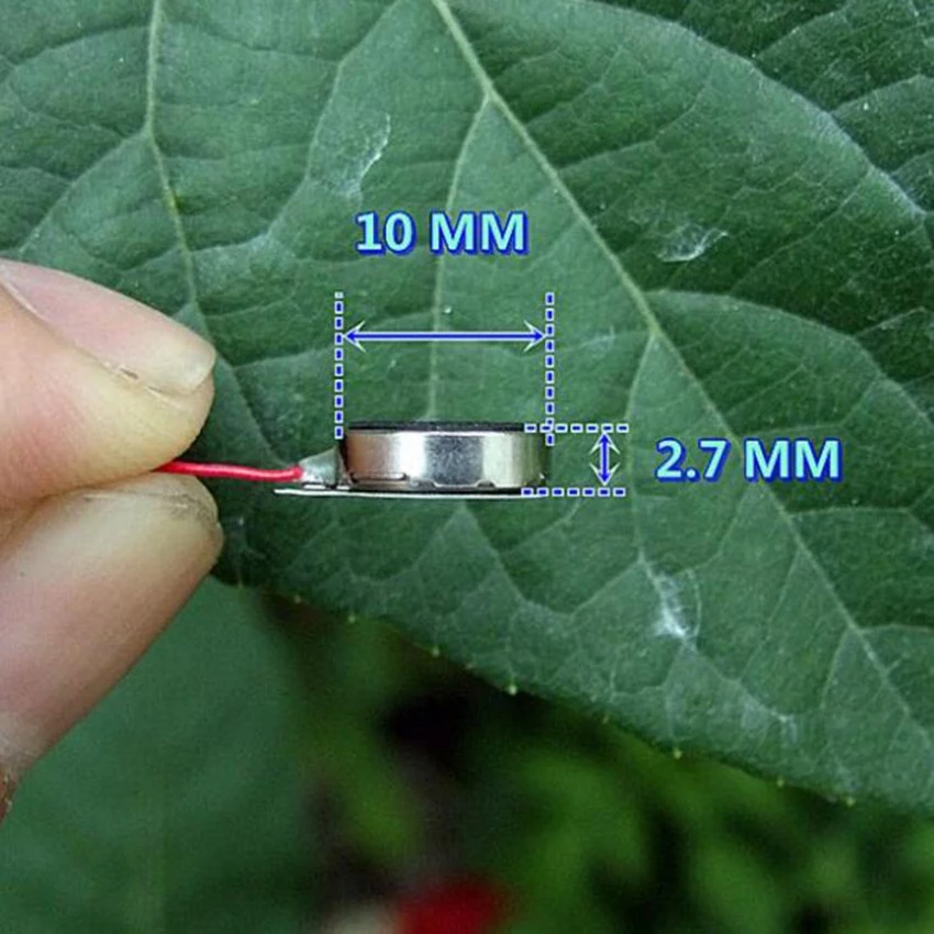 1 шт. абсолютно плоский 10*2,7 мм кнопочный двигатель 10 мм Вибрационный двигатель 2 В~ 5 в микро мотор постоянного тока