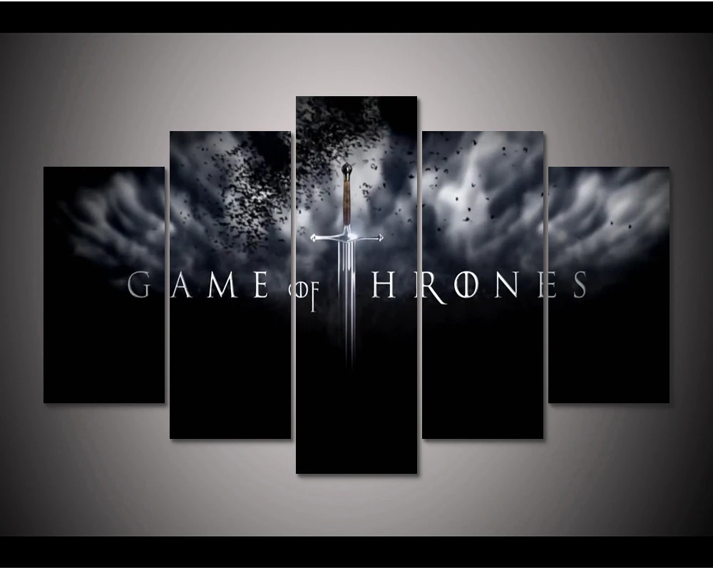 Framed HD Print 5pcs Game of Thrones canvas wall art Painting modern