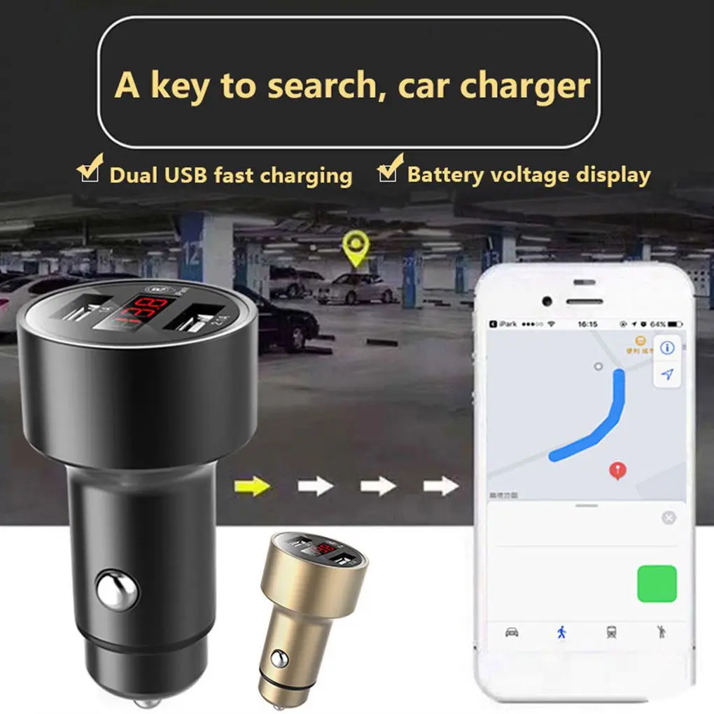  Neue Ankunft Auto GPS Tracker Locator Echtzeit-tracking Gerät Dual USB Ladegerät Voltmeter Auto Zig