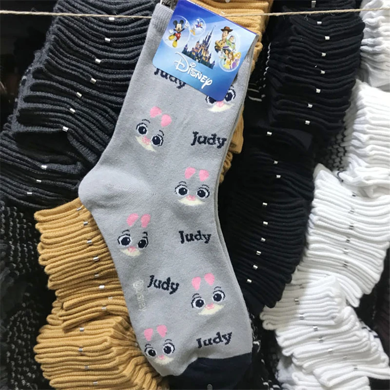 Disney tube cotton socks cartoon Donald Duck Mickey Judy female socks