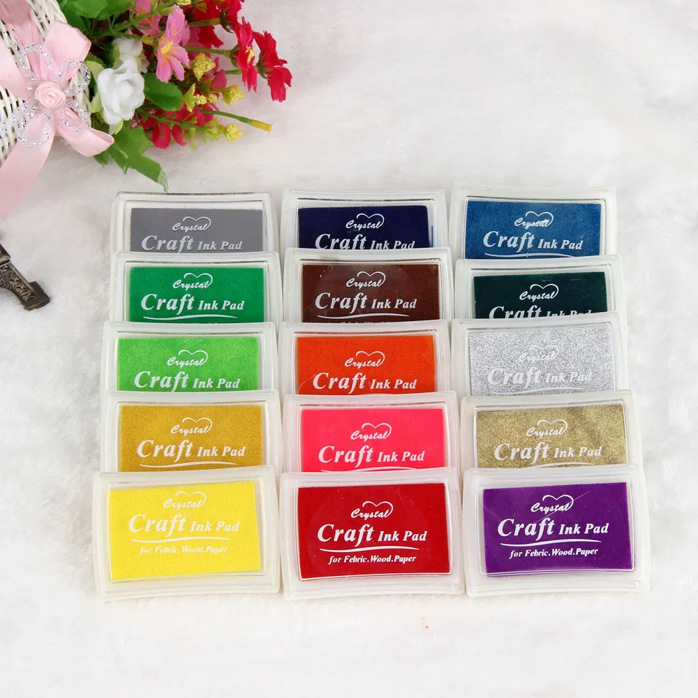 

15PC DIY Colorful Candy In Heart-shaped decoration InkPad Colorful Rubber Stamp Party Supplies for Wedding Decoration #35%