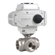 Три пути Нержавеющая сталь Электрический шарик Клапан